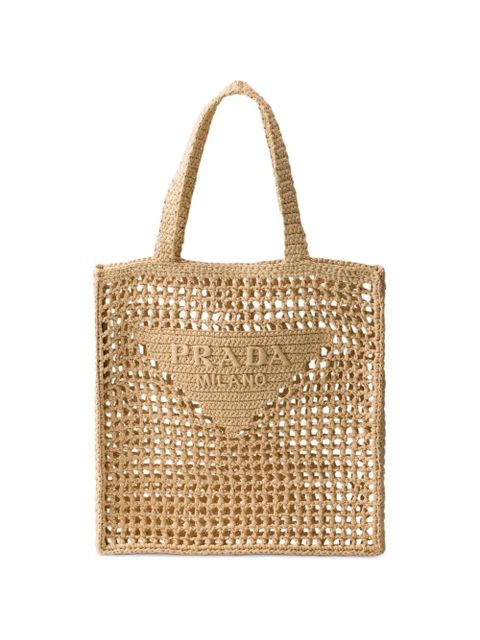 Prada crochet tote bag - Neutrals - zdjęcie produktu nr 1
