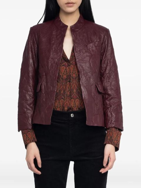 Zadig&Voltaire crumpled leather jacket - Red