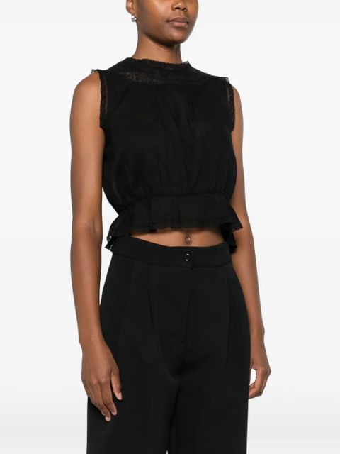 DÔEN Lilibet lace-trimmed sleeveless top - Black