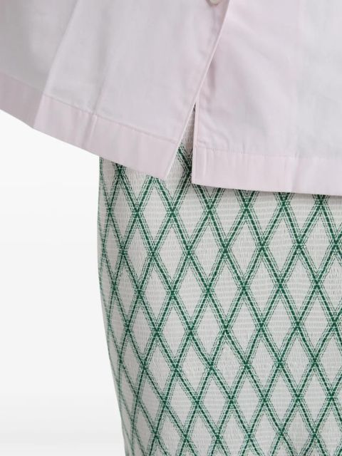 Prada patterned cotton midi skirt - Green