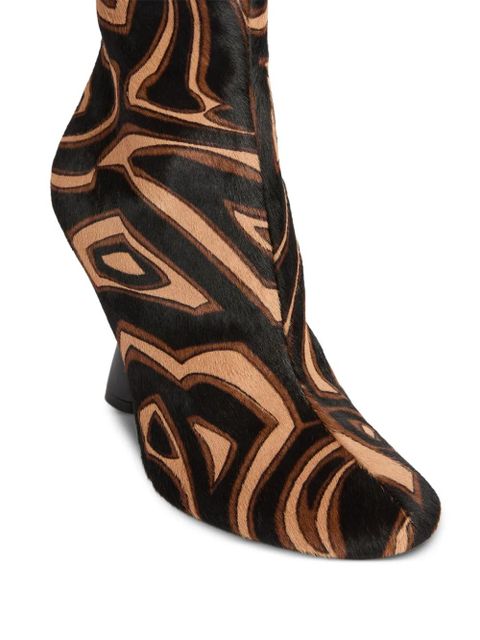 PUCCI Marmo Pattern Heeled Boots - Black
