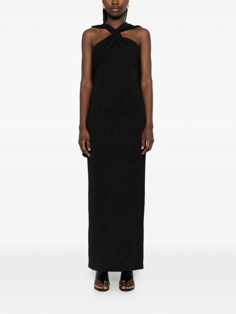 Solace London Rona twisted maxi dress - Black