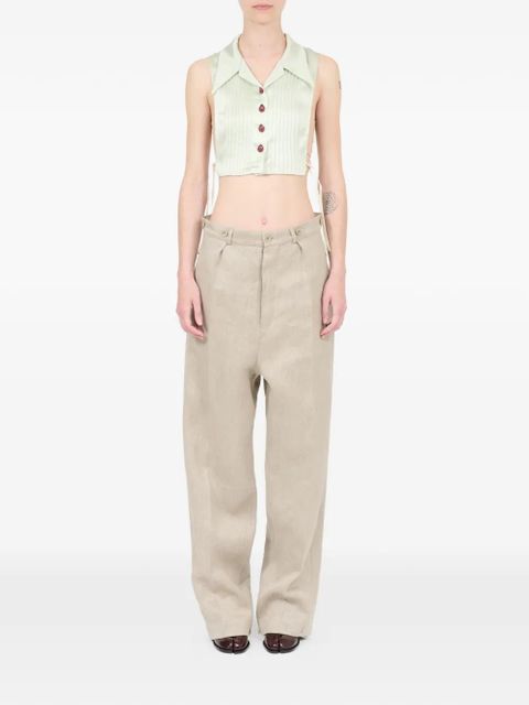 Maison Margiela polo-collar vest - Green - zdjęcie produktu nr 2