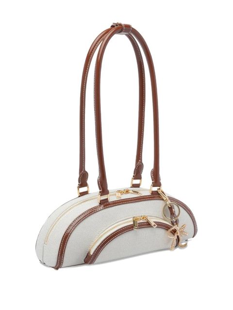 Self-Portrait canvas shoulder bag - White