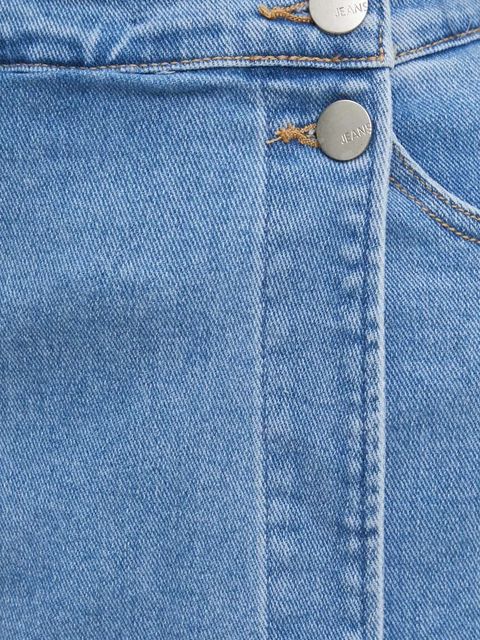 Answear.LAB spódnica jeansowa kolor niebieski mini rozkloszowana