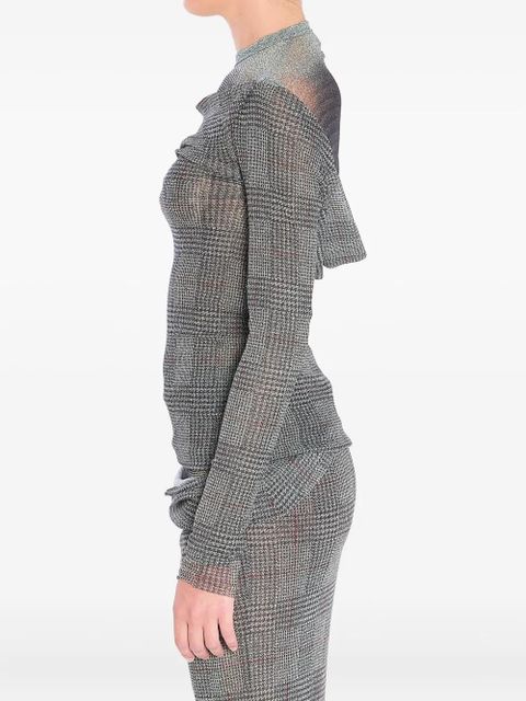 Jean Paul Gaultier checked mesh top - Grey