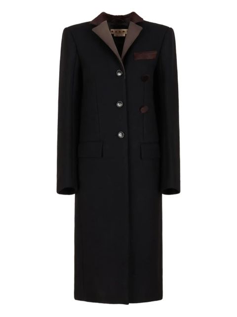 Marni four-button wool-felt coat - Black - zdjęcie produktu nr 1