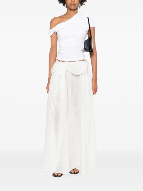 Paris Georgia silk-voile pleated skirt - White - zdjęcie produktu nr 2