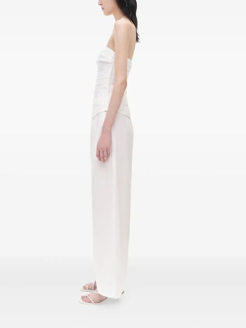 Simkhai strapless pleated bustier top - White