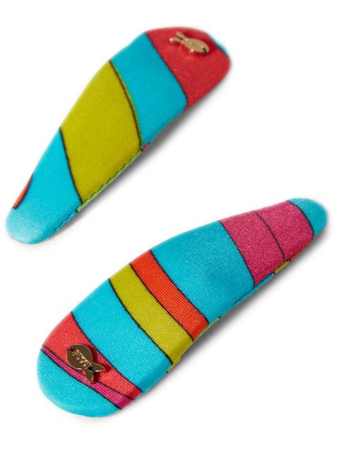 PUCCI Marmo-print hair clips (pack of two) - Blue