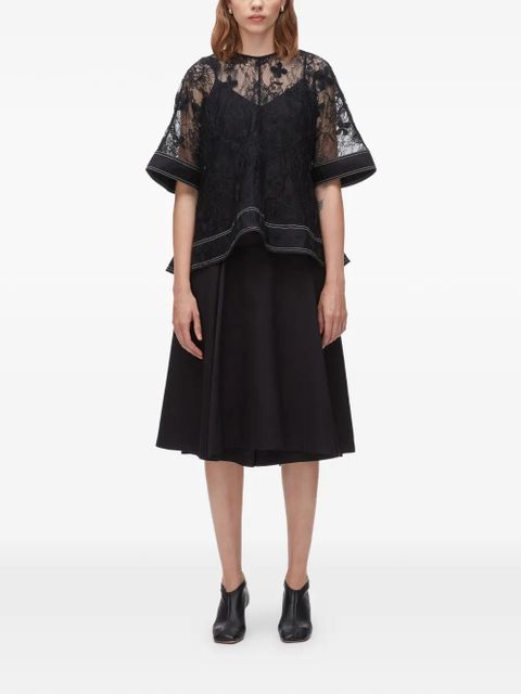 3.1 Phillip Lim lace-appliqué top - Black