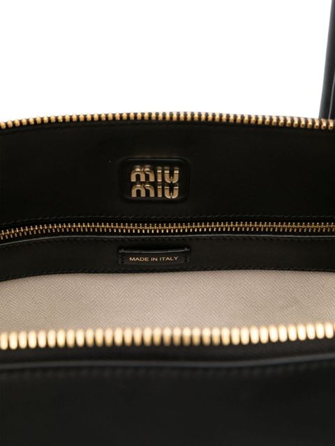 Miu Miu logo-embossed tote bag - Black