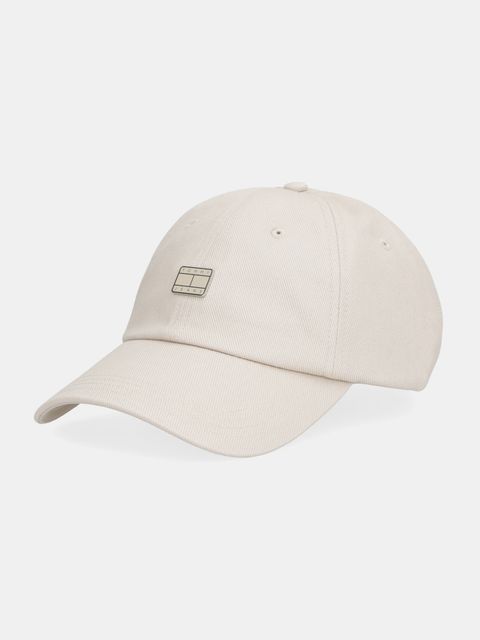 Tommy Jeans czapka z daszkiem bawełniana kolor beżowy AW0AW18096 - zdjęcie produktu nr 1