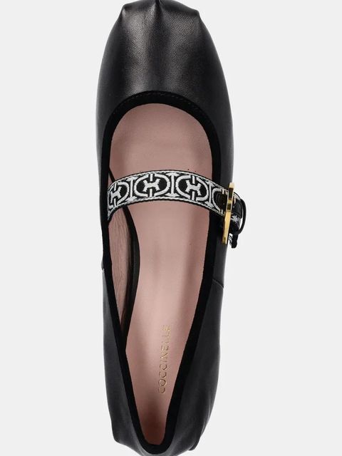 Coccinelle baleriny skórzane kolor czarny E4 S15 19 01 01 847