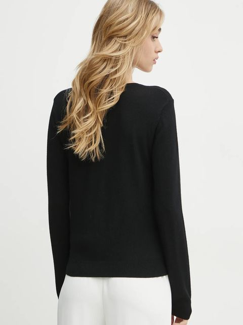 Karl Lagerfeld sweter wełniany damski kolor czarny lekki A1W18051