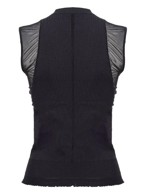 PINKO mock-neck sheer top - Black - zdjęcie produktu nr 2
