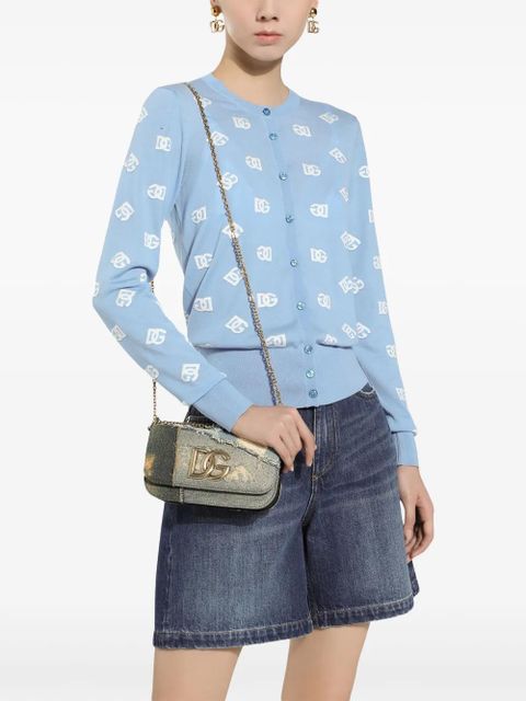 Dolce & Gabbana DNA logo print cardigan - Blue