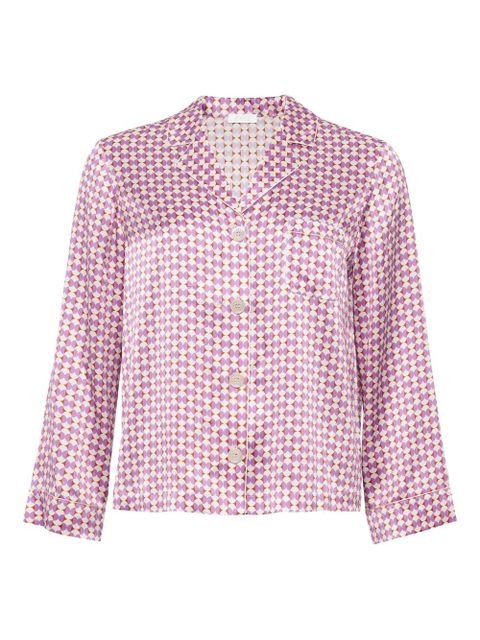 ERES Disque geometric-print silk pyjama top - Purple - zdjęcie produktu nr 1