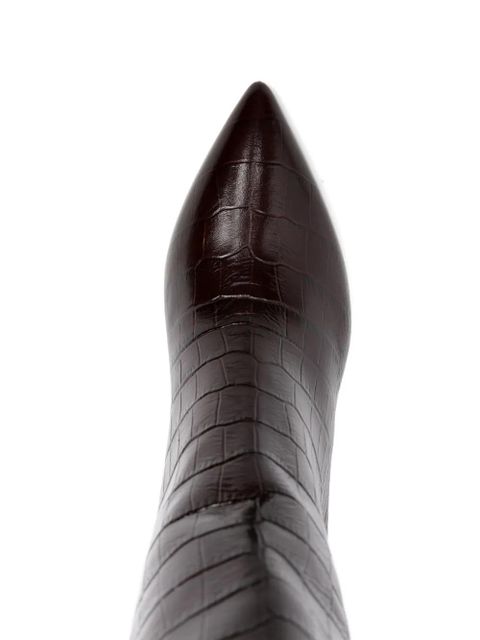 Paris Texas 77mm high-heeled leather boots - Brown