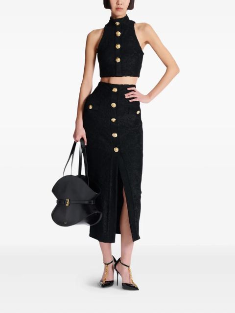 Balmain patterned-jacquard skirt - Black