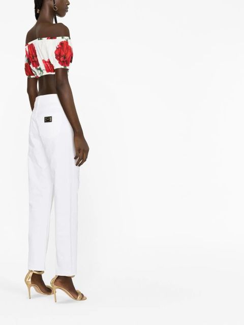 Dolce & Gabbana distressed boyfriend jeans - White