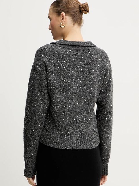 Pinko sweter z dodatkiem wełny kolor szary 105684 A2U4