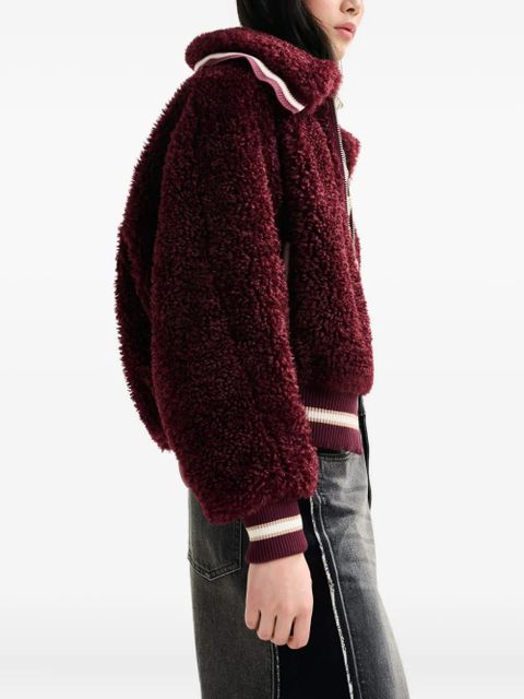Essentiel Antwerp faux-fur zip-up jacket - Red