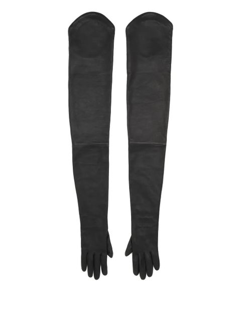 MM6 Maison Margiela leather gloves - Black - zdjęcie produktu nr 1