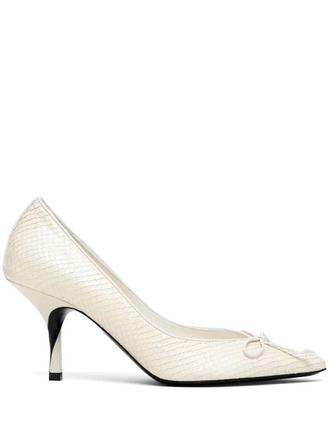 Jacquemus snakeskin bow pumps - Neutrals - zdjęcie produktu nr 1