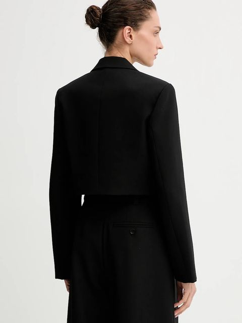 Miss Sixty marynarka wełniana kolor czarny jednorzędowa gładka 6S3WJ50300 - zdjęcie produktu nr 2