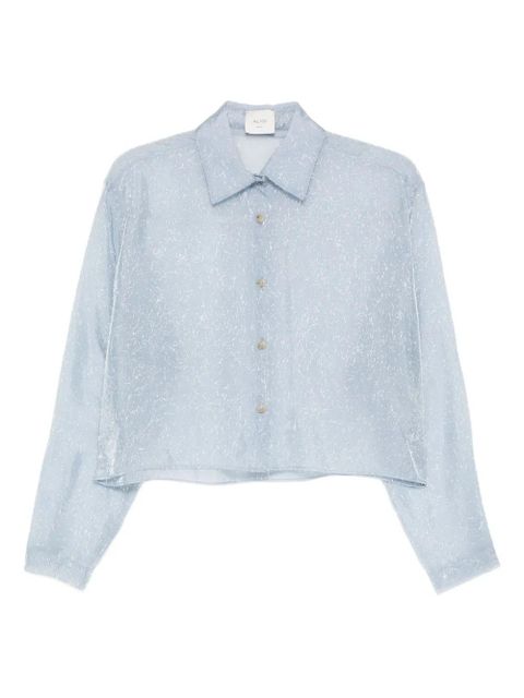 Alysi speckled cropped shirt - Blue - zdjęcie produktu nr 1