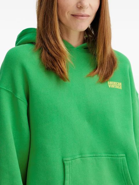 American Vintage Izubird kangaroo-pocket hoodie - Green