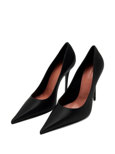 Amina Muaddi satin pumps - Black