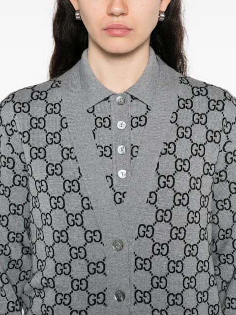 Gucci GG-monogram cardigan - Grey
