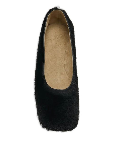 The Row fur ballet flats - Black