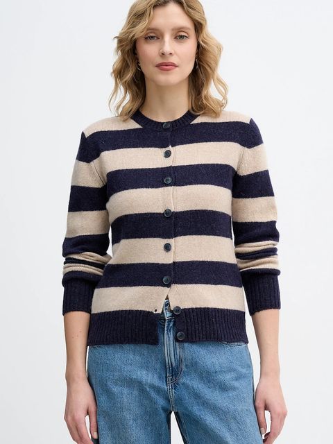 United Colors of Benetton kardigan wełniany kolor beżowy lekki 103ME5014 - zdjęcie produktu nr 1