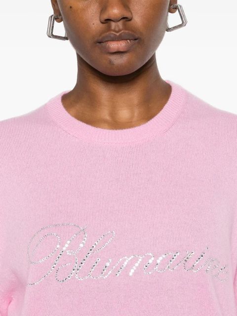 Blumarine logo-appliqué sweater - Pink