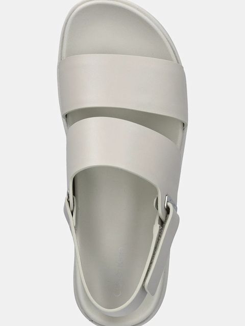 Calvin Klein sandały skórzane FLAT ADJ SANDAL EYELET