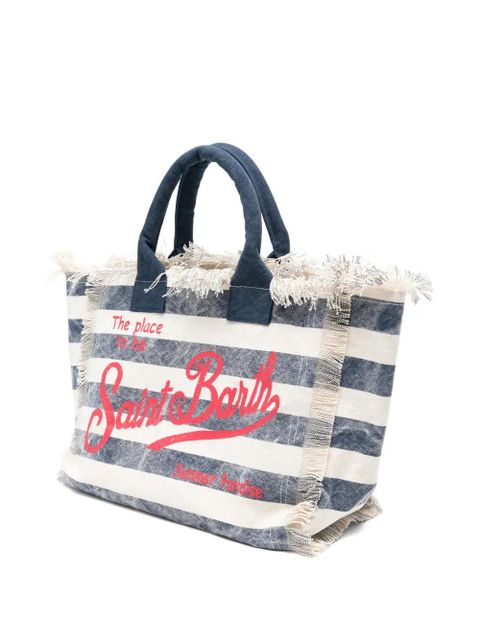 MC2 Saint Barth Vanity striped fringed tote bag - Blue