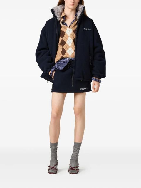 Miu Miu fleece down jacket - Blue - zdjęcie produktu nr 2