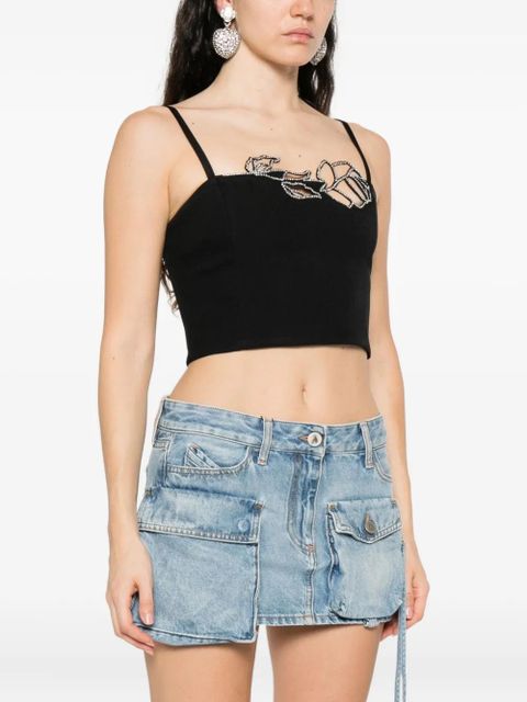 Blumarine rose-embellished top - Black - zdjęcie produktu nr 2