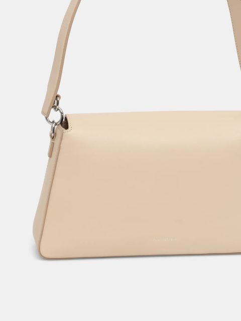 Karl Lagerfeld torebka skórzana IKON/K kolor beżowy A1W30154