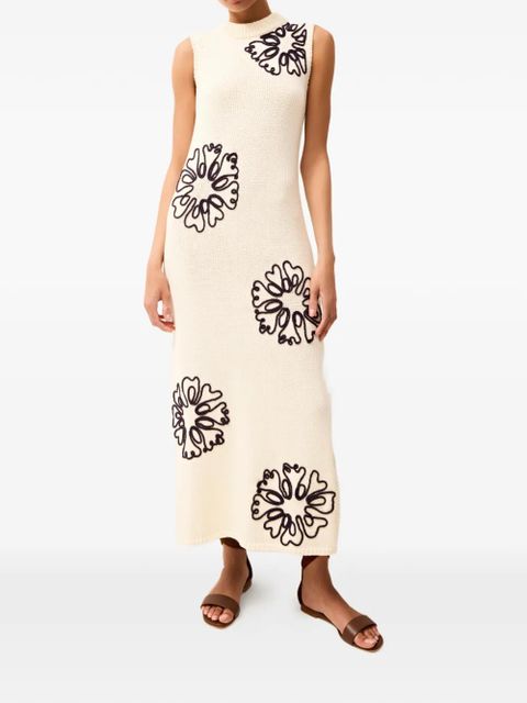 Marie Oliver Patricia floral midi dress - Neutrals