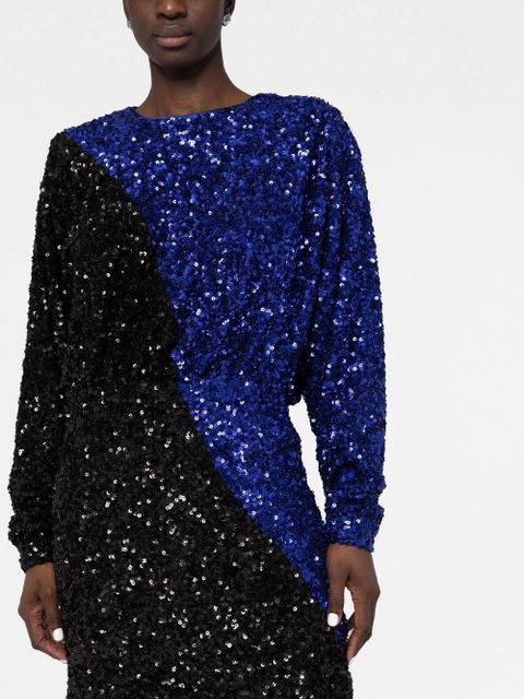 ROTATE BIRGER CHRISTENSEN two-tone sequin minidress - Blue