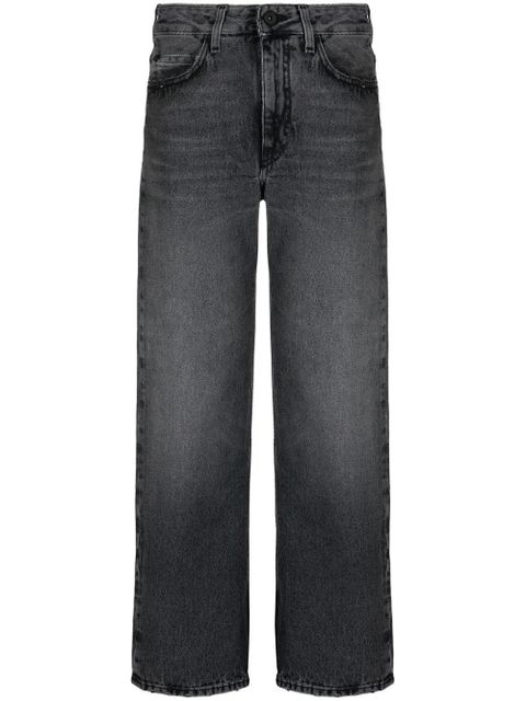 Off-White logo-patch straight-leg jeans - Black - zdjęcie produktu nr 1