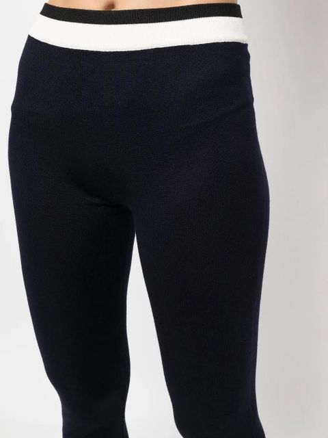 Jil Sander contrast-stripe knitted leggings - Blue