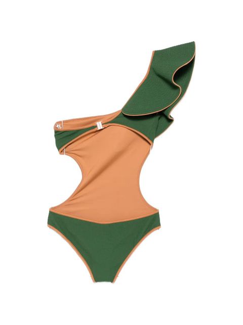 Johanna Ortiz Coastal Dream ruffled-detail swimsuit - Green - zdjęcie produktu nr 2