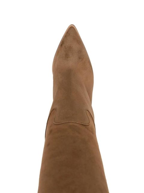 Casadei suede stiletto boots - Brown