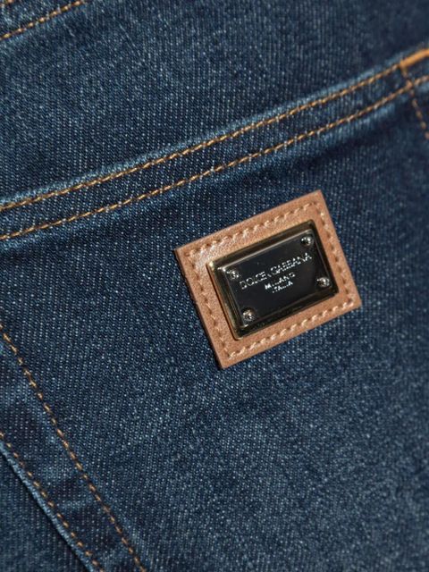 Dolce & Gabbana logo-plaque skinny jeans - Blue