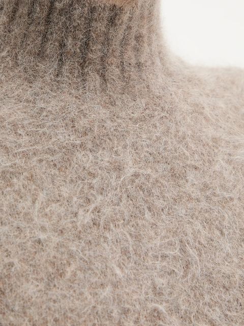 Marciano by Guess sweter z dodatkiem alpaki AGNES damski kolor brązowy z półgolfem 5BGR10 5794Z